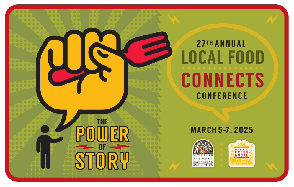 Conference Theme: The Power of Story graphic with fist holding fork