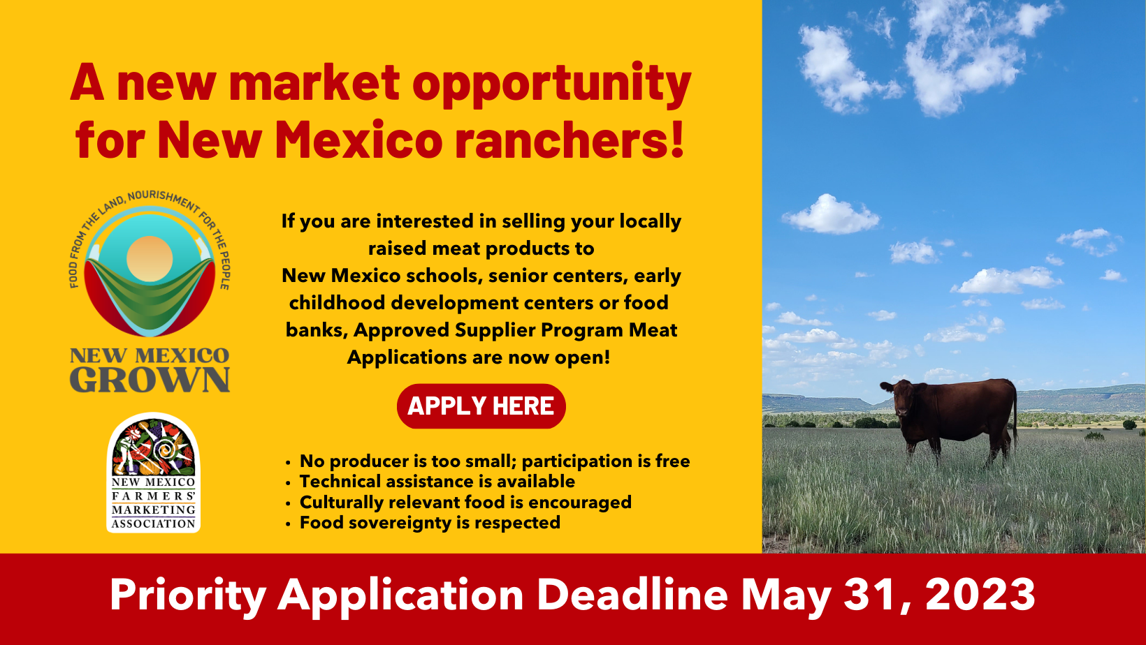 New Mexico Grown Meat Vendor Applications graphic