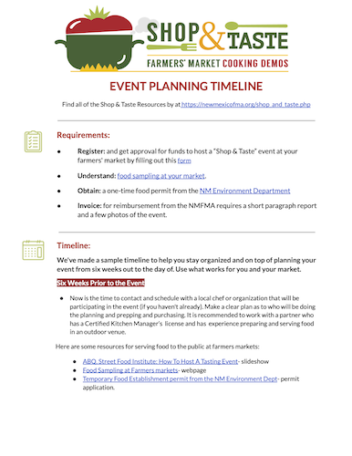 Event planning timeline document